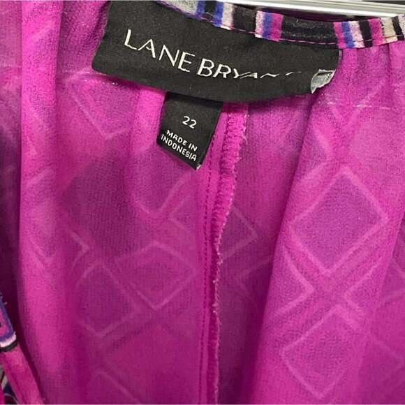 Lane Bryant Womens Plus Size 22 Purple Pink Geometric Layered Tank Top - Picture 3 of 6